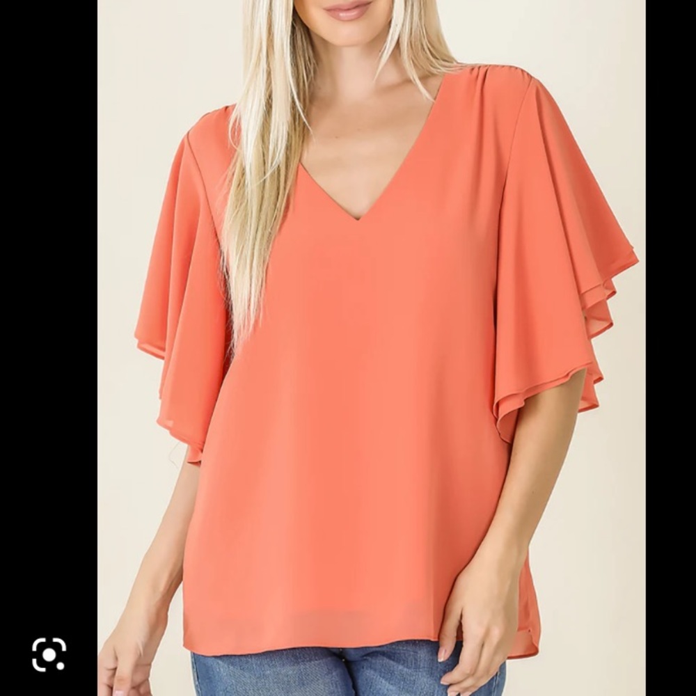 ❤️3X20 SHEIN Women’s Raffle Sleeves Relaxed Fit Blouse | L